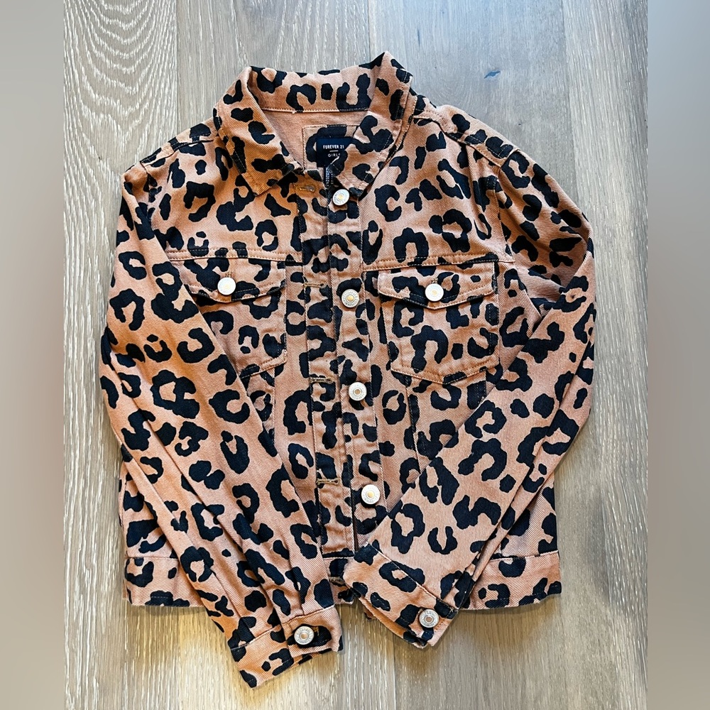 Leopard print Jean jacket